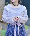 【SALE/33%OFF】axes femme 雪桜刺繍オフショル風ニット アクシーズファム トップス ニット パープル ホワイト ピンク