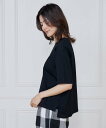 7-IDconcept. 《大きいサイズ》オーガニックコットンクルーネックTシャツ セブンアイディコンセプト トップス その他のトップス ブラック ホワイト【送...