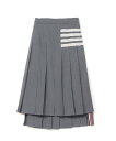 THOM BROWNE BELOW KNEE DROPPED BACK PLEATED SKIRT トムブラウン スカート ミディアムスカート グレー【送料無料...