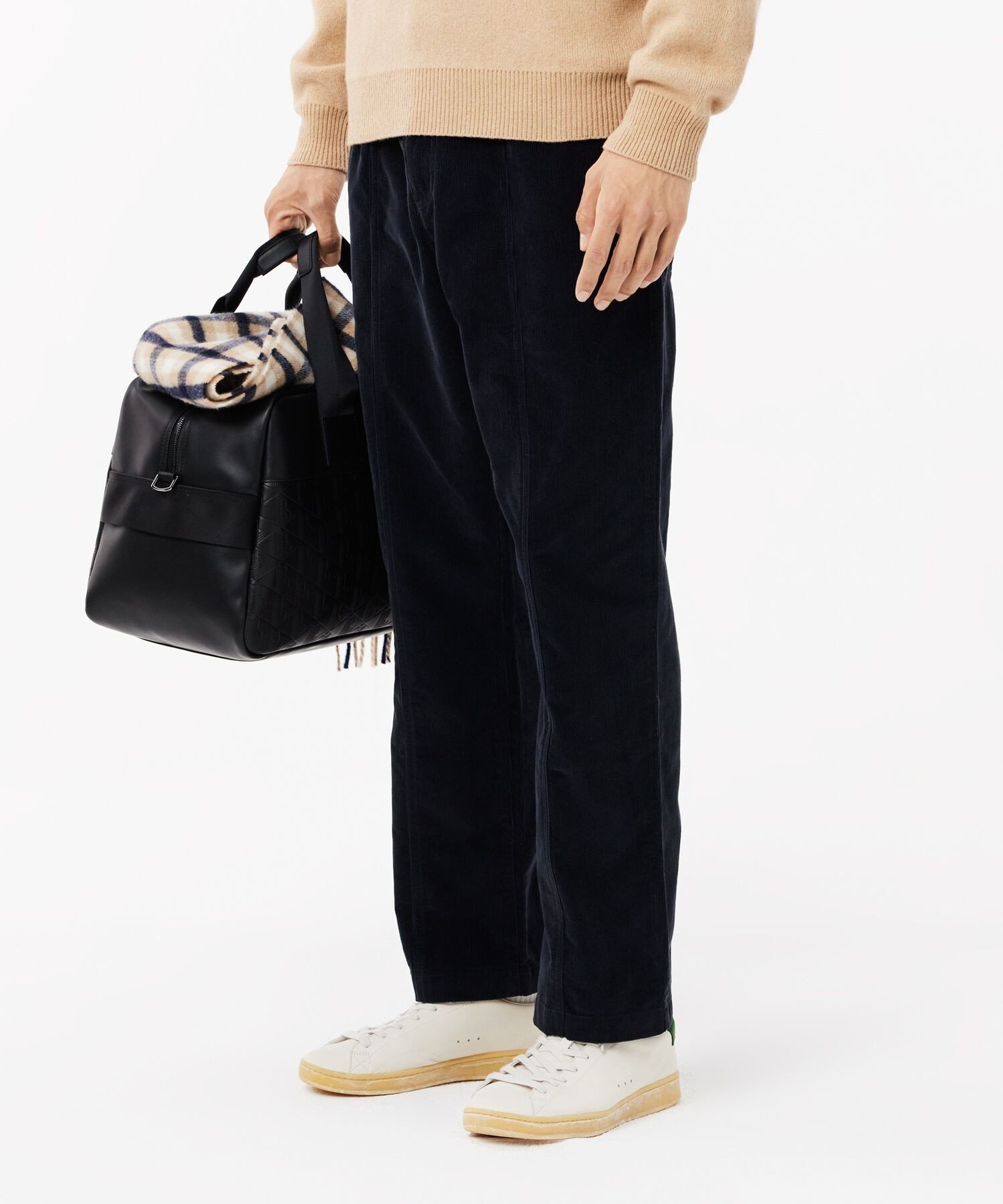 【SALE／40%OFF】LACOSTE センターラインステッチ コーデュロイイージーパンツ ラコステ パンツ その他のパンツ カーキグリーン ホワイト【送料無料】