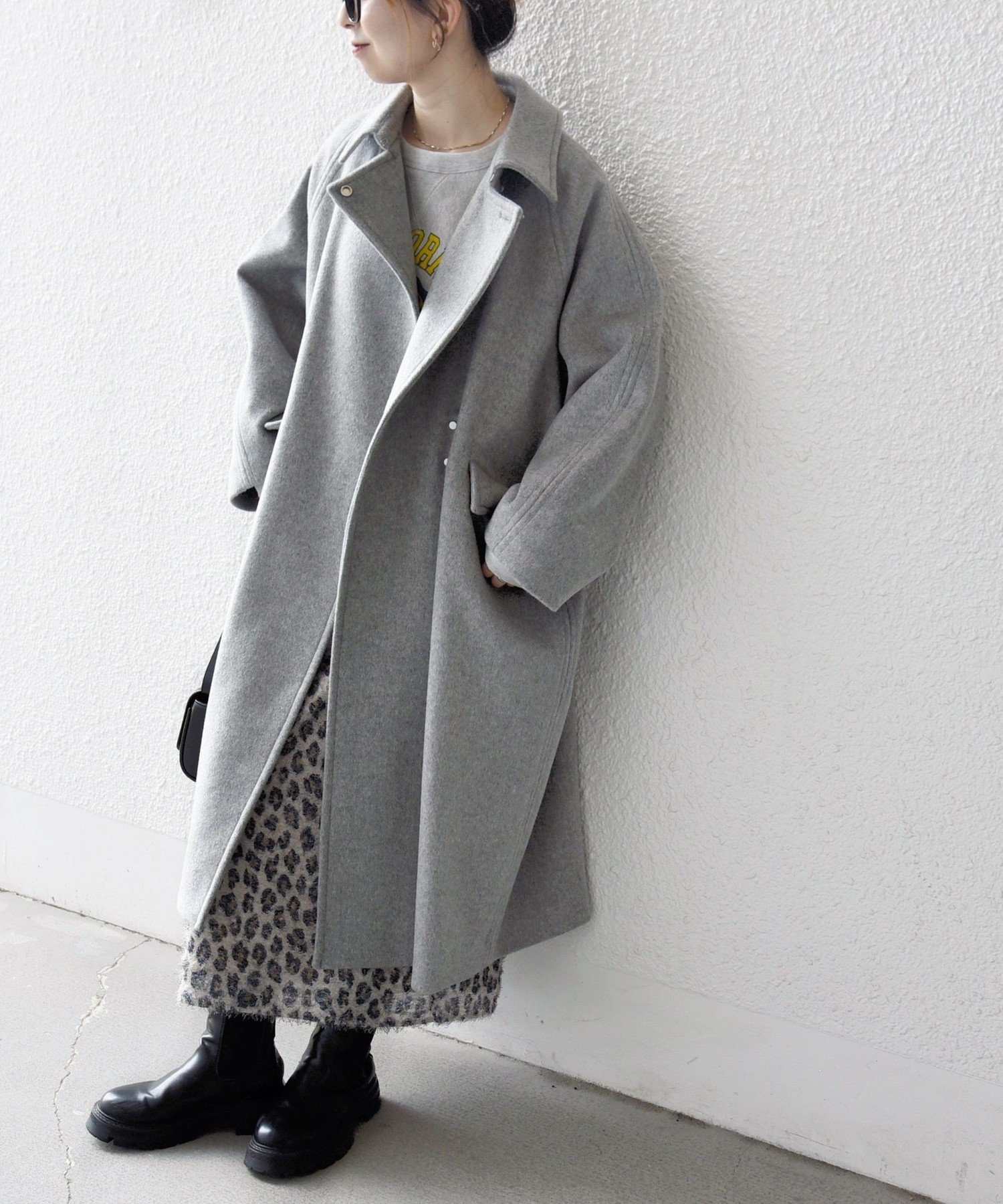 SHIPS any 《追加予約》【WEB限定】SHIPS any: バルマカーン コクーン コート 25AW シップス ジャケット・アウター ステンカラーコート グレー ブラウン オレンジ ブラック【送料無料】のサムネイル