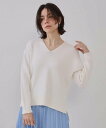 【SALE/50%OFF】OPAQUE.CLIP ラメヤーンVネックニット【洗濯機洗い可】 オペークドットクリップ トップス ニット オレンジ シルバー ホワイ...