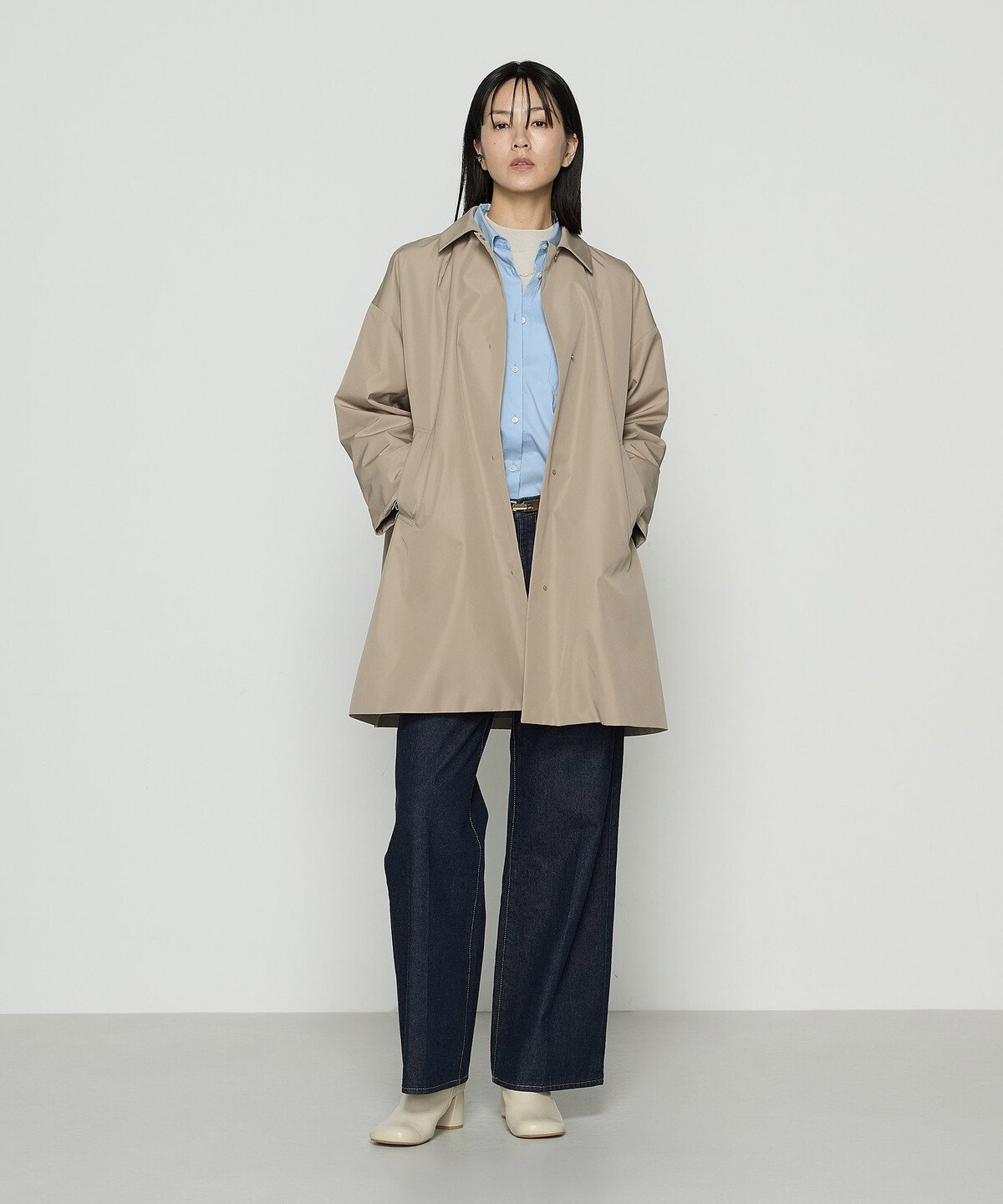 COMME CA TALL [ TALLサイズ ] マルチプルーフタフタ ダウンライナー付きコート コムサ ジャケット・アウター その他のジャケット・アウター ベージュ ブラック【送料無料】