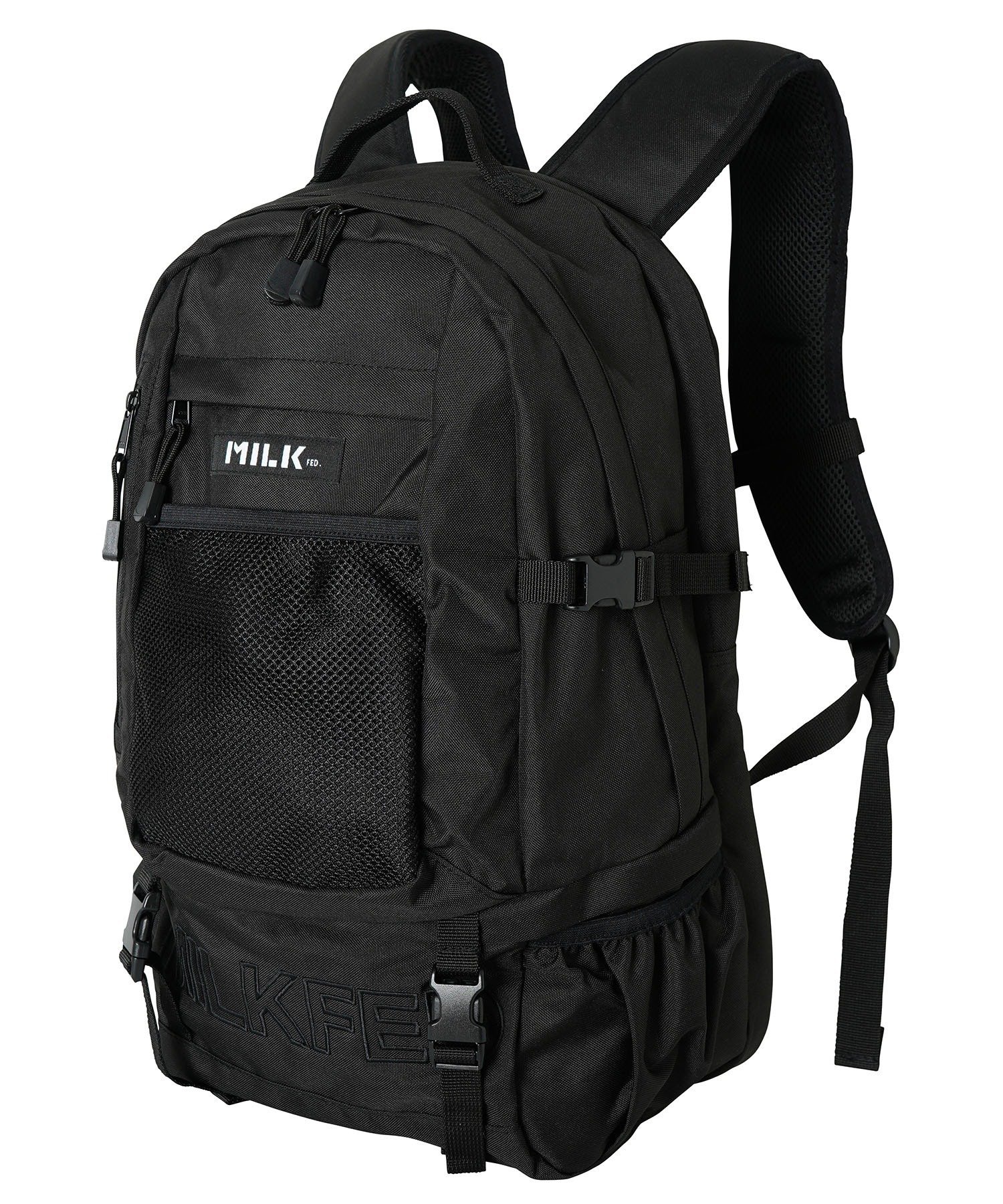 ミルクフェド リュック 【SALE／10%OFF】MILKFED. EMBROIDERY BIG BACKPACK BAR MILKFED. ミルクフェド バッグ リュック・バックパック ブラック ネイビー レッド【送料無料】