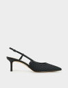 CHARLES & KEITH ウーブン スリングバックパンプス チャールズアンドキース シューズ・靴 パンプス ブラウン ホワイト ブルー ブラック【送料無料...