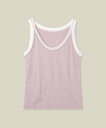 ROPE' 【WEB・一部店舗限定】【接触冷感/UVカット】チュールコンビテレコタンクトップ ロペ トップス ノースリーブ・タンクトップ ホワイト ブラック ピ...