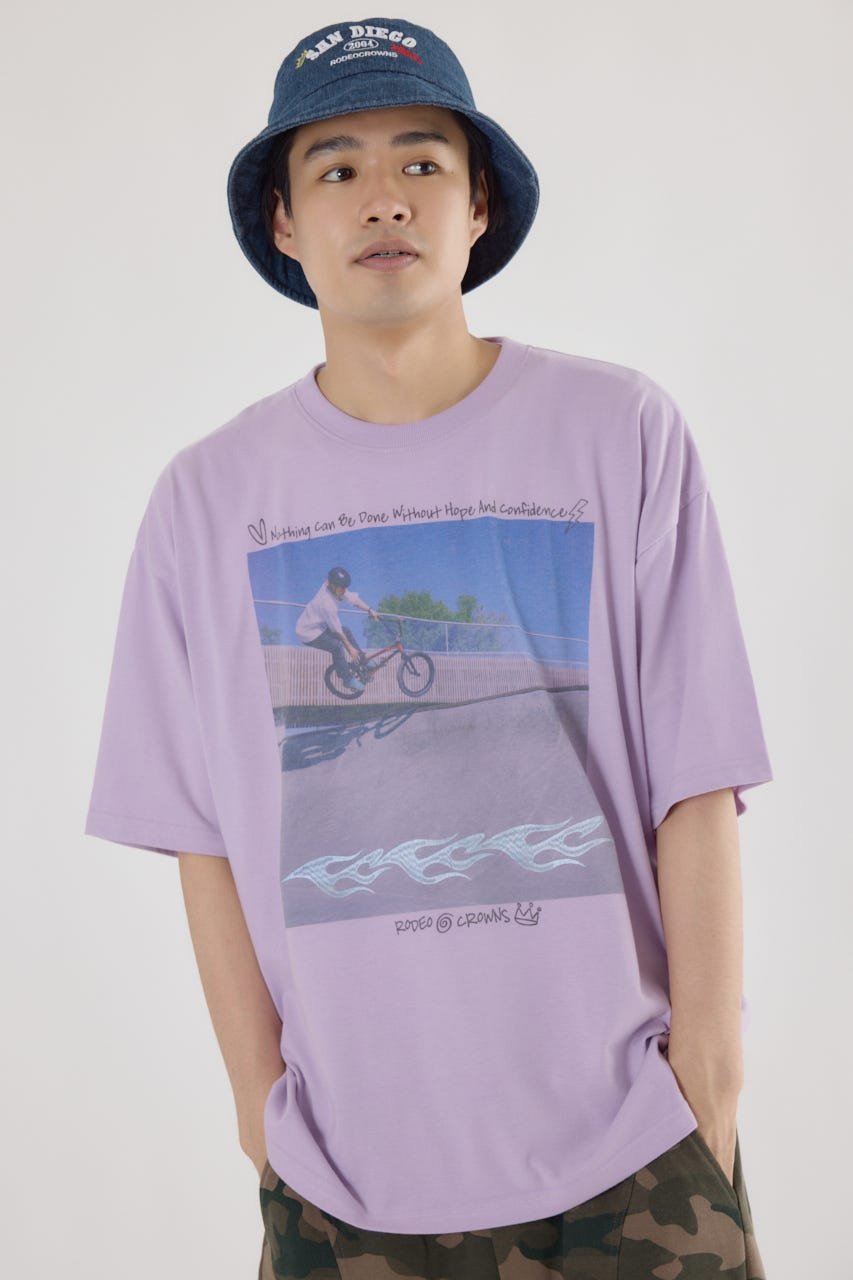 RODEO CROWNS WIDE BOWL フォトグラフィックTシャツ ロデオクラウンズワイドボウル トップス カットソー・Tシャツ ホワイト イエロー