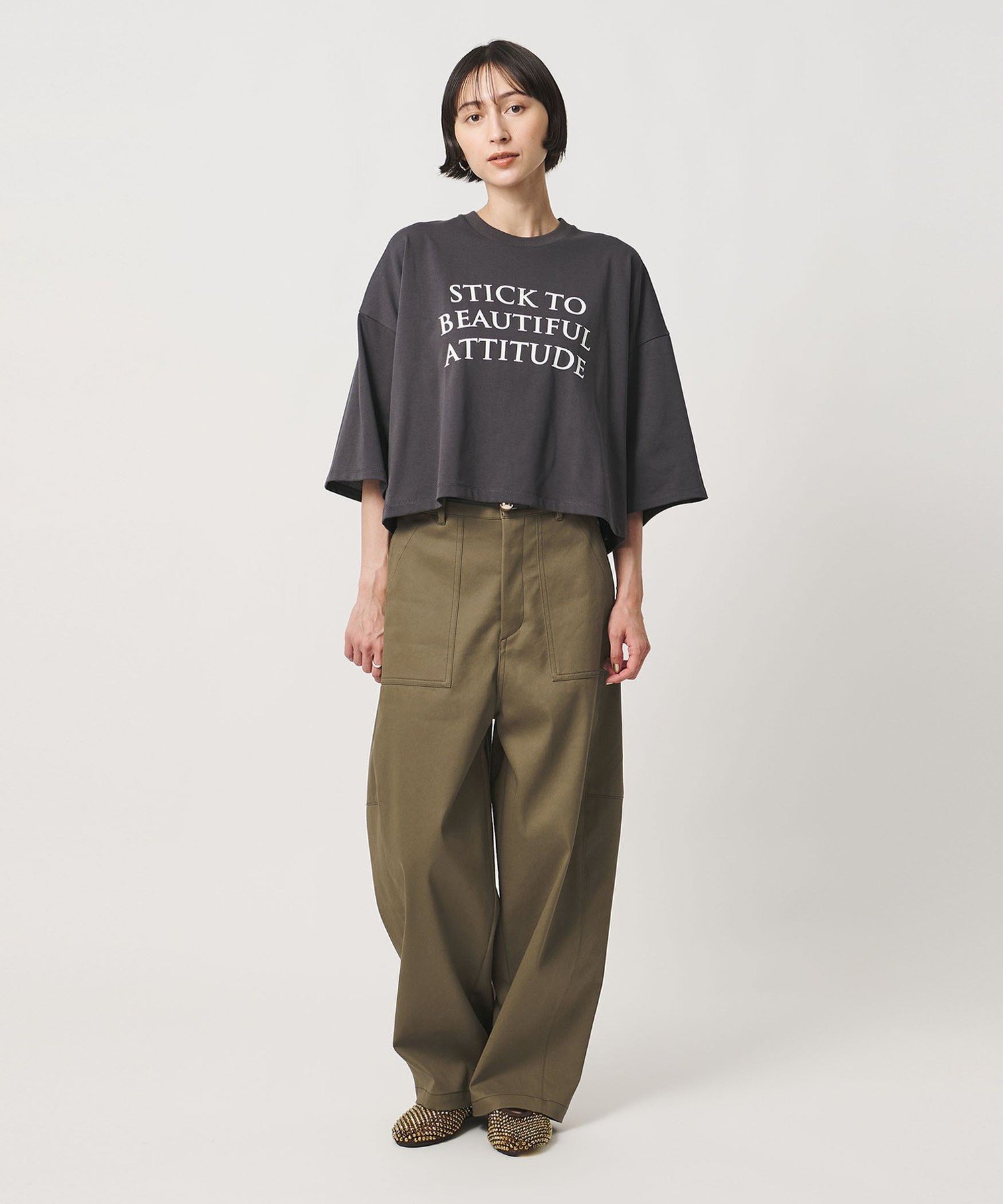 ＜SACRA＞ギャバ ベイカーパンツ ユナイテッドアローズ パンツ その他のパンツ グリーン