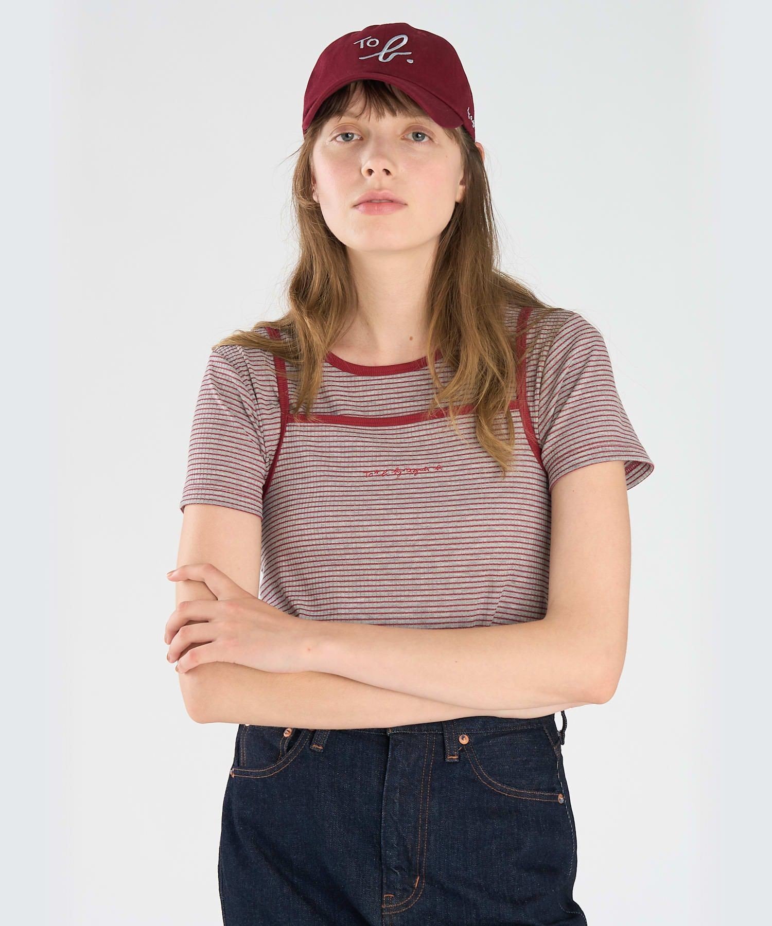 . ボーダー キャミソール&Tシャツ アニエスベー トップス カットソー・Tシャツ グレー