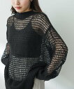 【SALE/60%OFF】SENSE OF PLACE メッシュルーズセーター センス オブ プレイス トップス ニット ブラック ホワイト グリーン