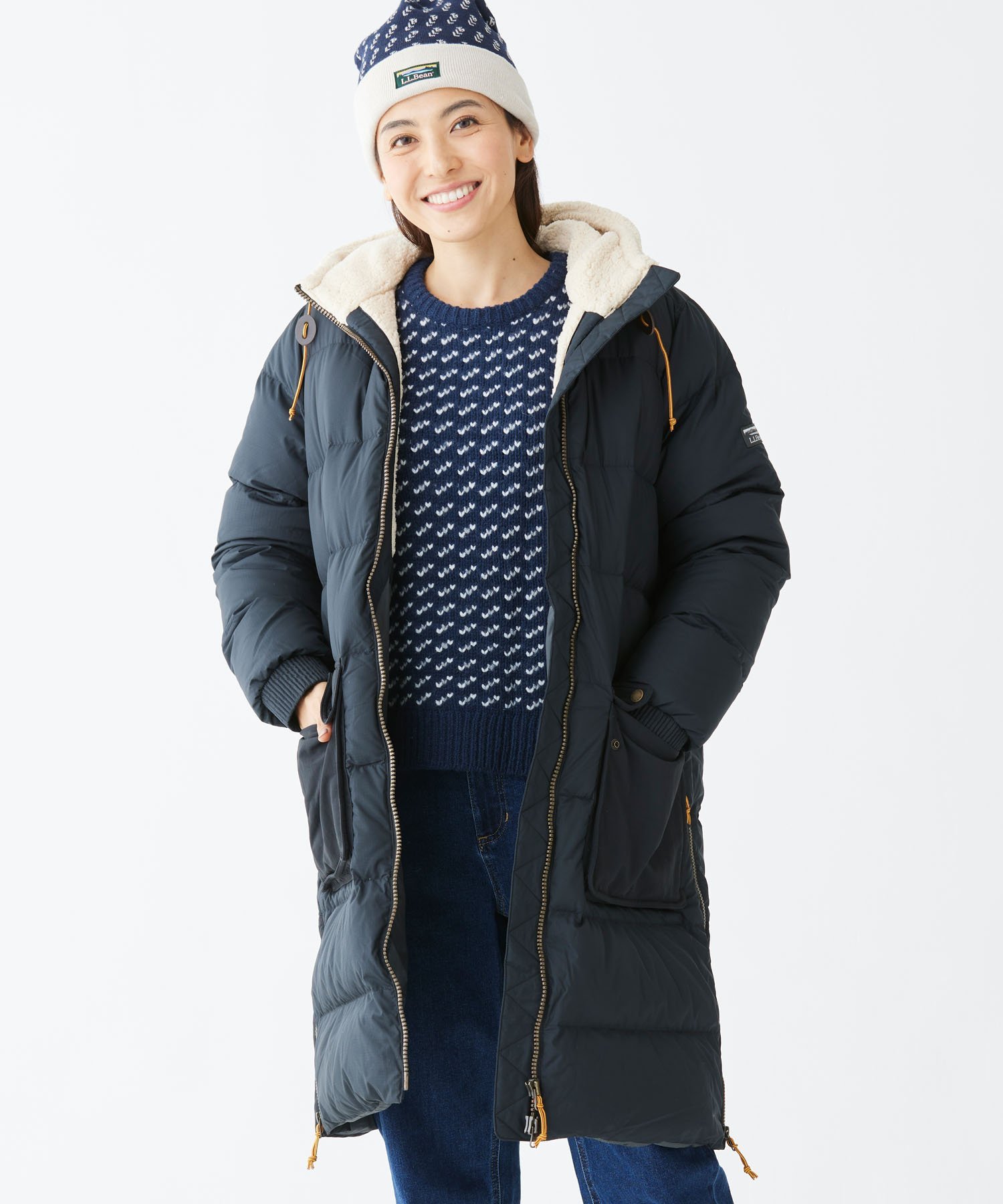 L.L.Bean マウンテン・クラシック・ダウン・コート、シェルパラインド 米国フィット・レギュラー エルエルビーン ジャケット・アウター その他のジャケット・アウター ネイビー ブラック カーキグリーン【送料無料】のサムネイル