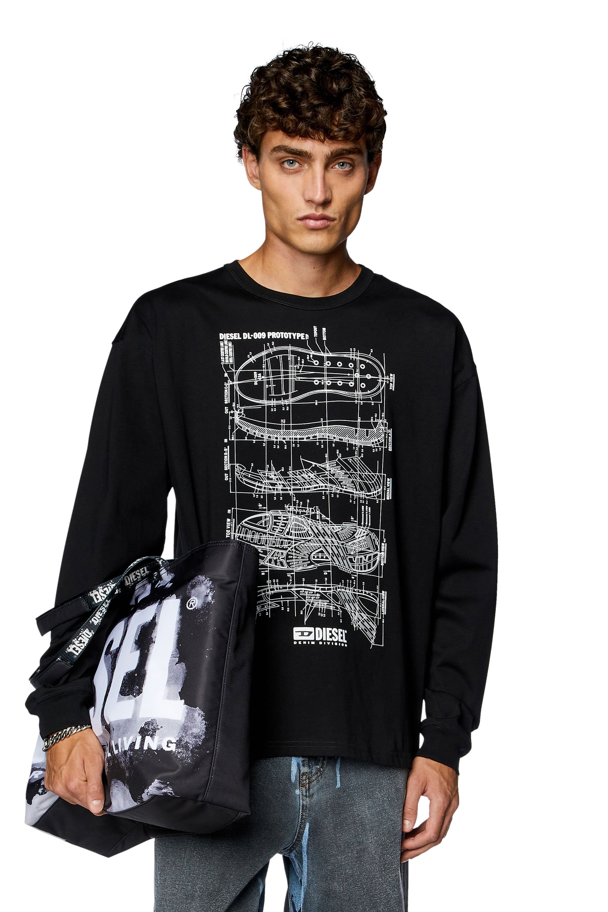【DIESEL】グラフィック ロゴ 長袖 Tシャツ ブラック / 送料無料 楽天市場】ディーゼル tシャツ(長さ(袖)長袖)(Tシャツ