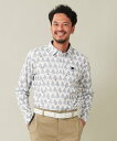 【SALE/30%OFF】23区GOLF 【MEN】白夜ゴルフ柄 長袖シャツ ニジュウサンクゴルフ トップス ポロシャツ ホワイト ネイビー【送料無料】
