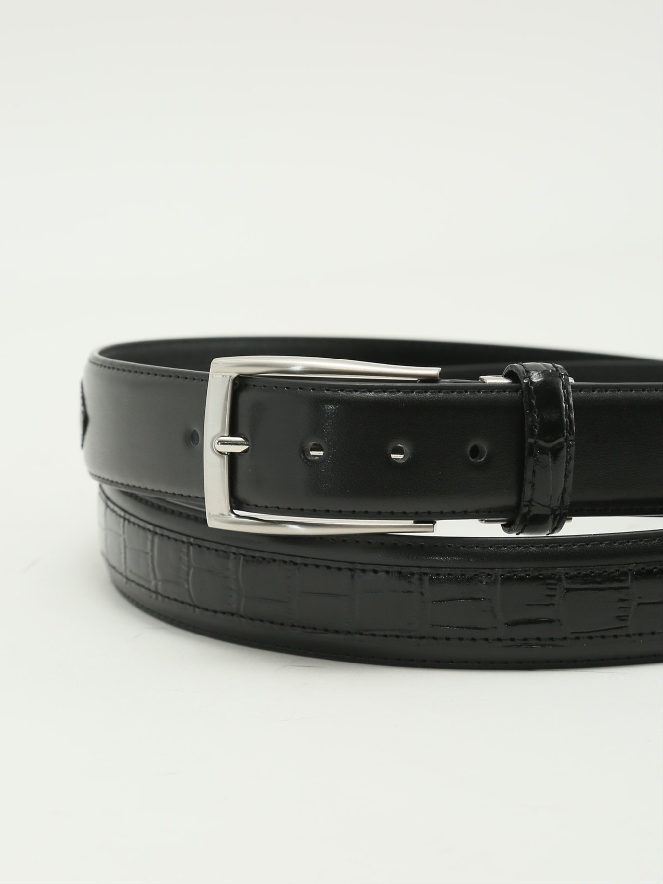 【SALE／20%OFF】GRAND-BACK 【大きいサイズ】ファットゥーラ/FATTURA 日本製 クロコ型押し レザーベルト タカキュー ファッション雑貨 ベルト【送料無料】