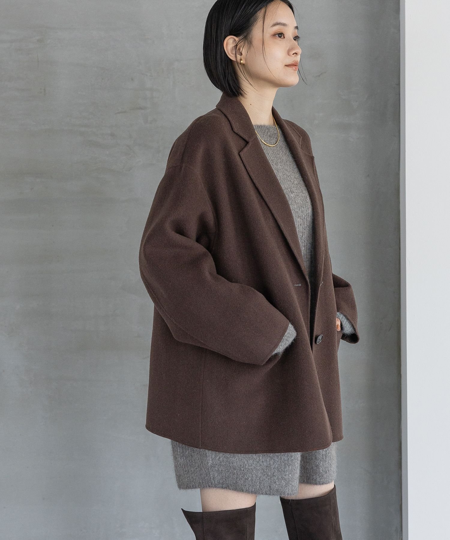 【SALE／20%OFF】A part by カシープテーラージャケットコート アパートバイ ジャケット・アウター テーラードジャケット・ブレザー グレー ブラウン ベージュ【送料無料】