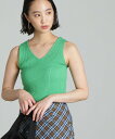 【SALE/40%OFF】FREE'S MART ミニブークレVネックニットタンクトップ フリーズ マート トップス ニット ブラック ホワイト グリーン ピンク