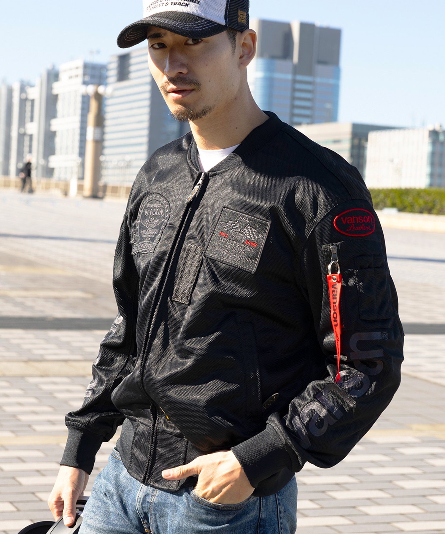 Vanson Leathers MESH JACKET o\U[Y WPbgEAE^[ MA-1 ubN lCr[yz