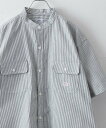 コーエン 服 メンズ coen SMITHS(スミス)別注バンドカラーワークシャツ コーエン トップス シャツ・ブラウス ブラック【送料無料】