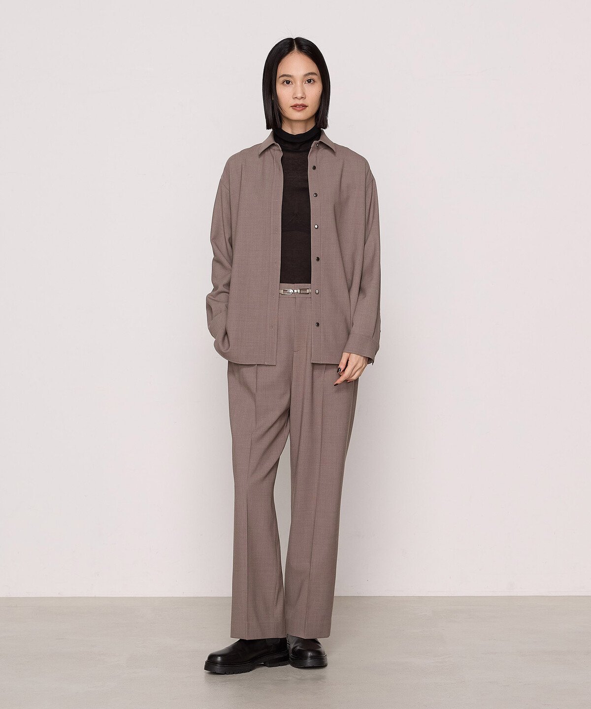 [ TALLサイズ ] サイロスパン ツイル シャツ コムサ トップス シャツ・ブラウス グレー ベージュ