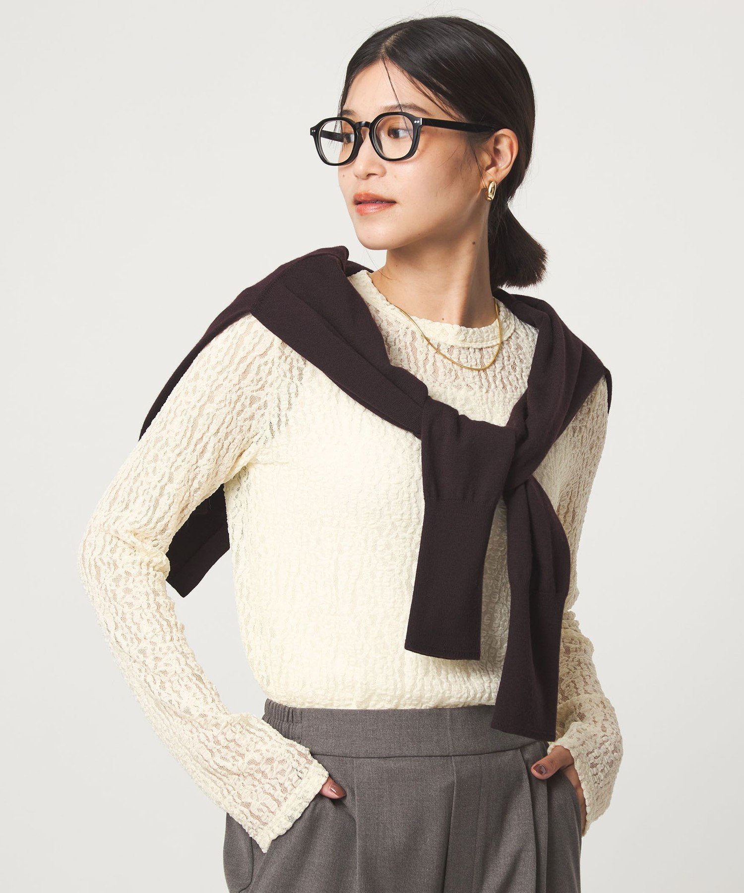 UNITED ARROWS green label relaxing 【WEB限定】＜at ease＞レース プルオーバー ...