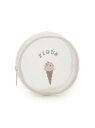 gelato pique アイス刺繍ラウンドポーチ ジェラートピケ 財布・ポーチ・ケース ポーチ ホワイト ピンク
