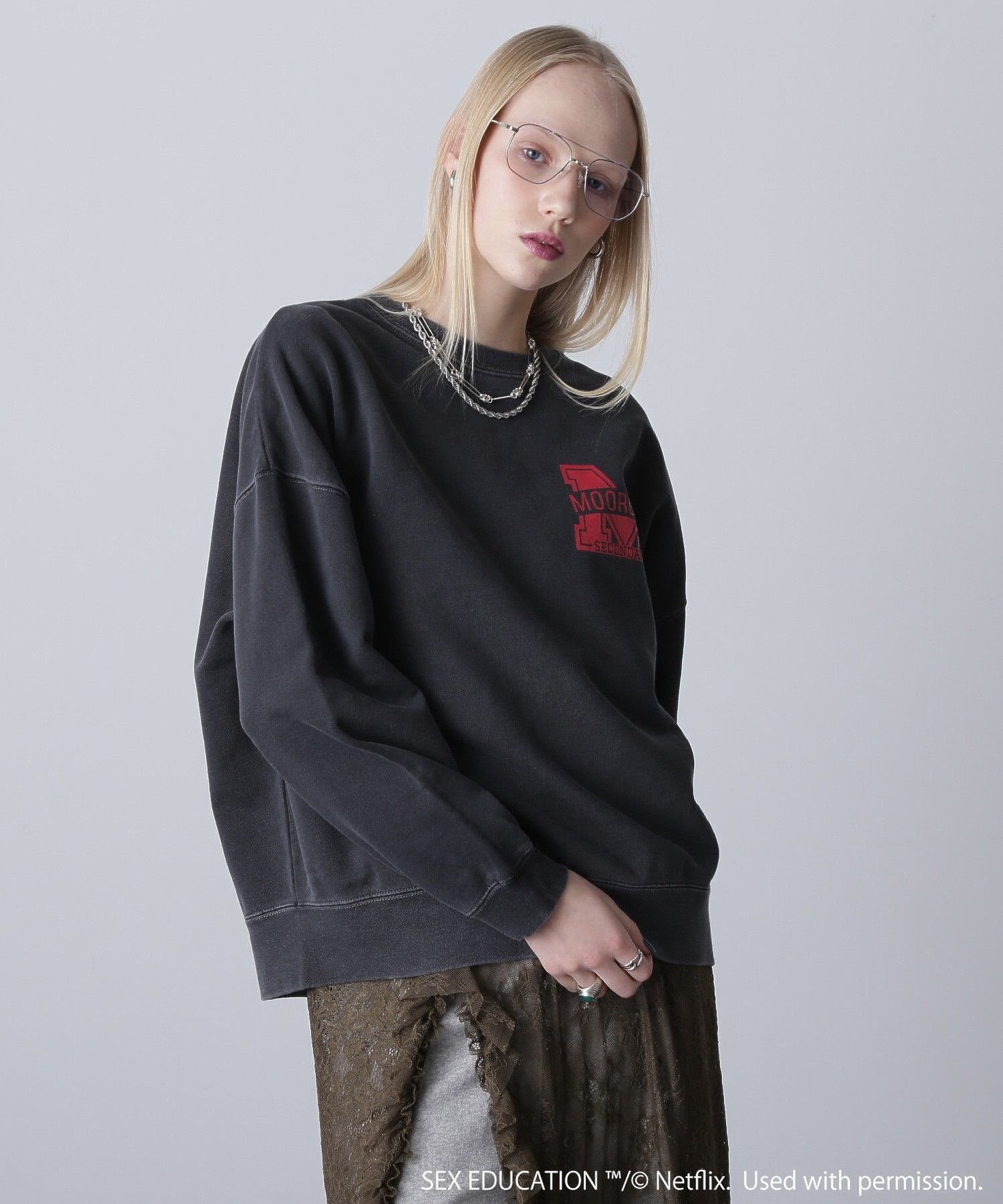 ROSE BUD ロゴプリントスウェットシャツ ローズバッド トップス カットソー・Tシャツ