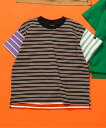 BREEZE WEB限定 無地ボーダーTシャツ エフオーオンラインストア トップス カットソー・Tシャツ グレー グリーン ホワイト ピンク パープル ブラウン...