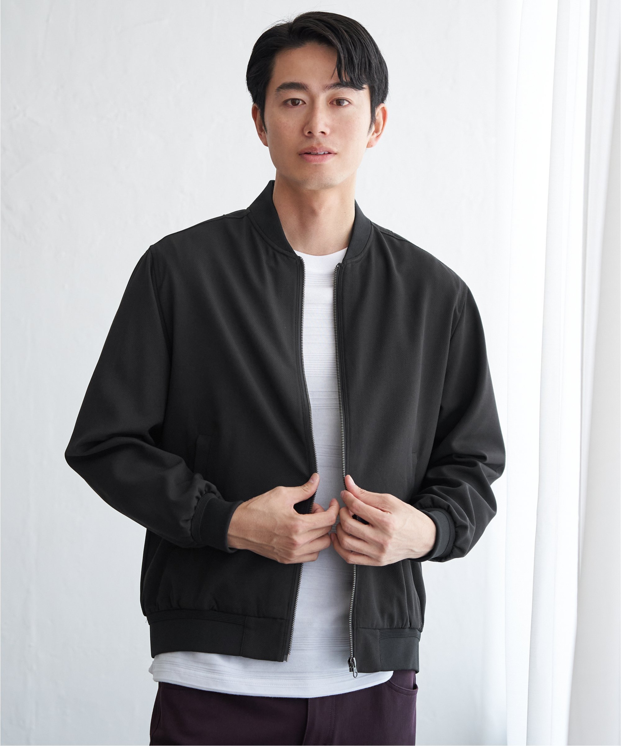 【SALE／20%OFF】ikka 撥水メランジリブブルゾン イッカ ジャケット・アウター ブルゾン・ジャンパー ..