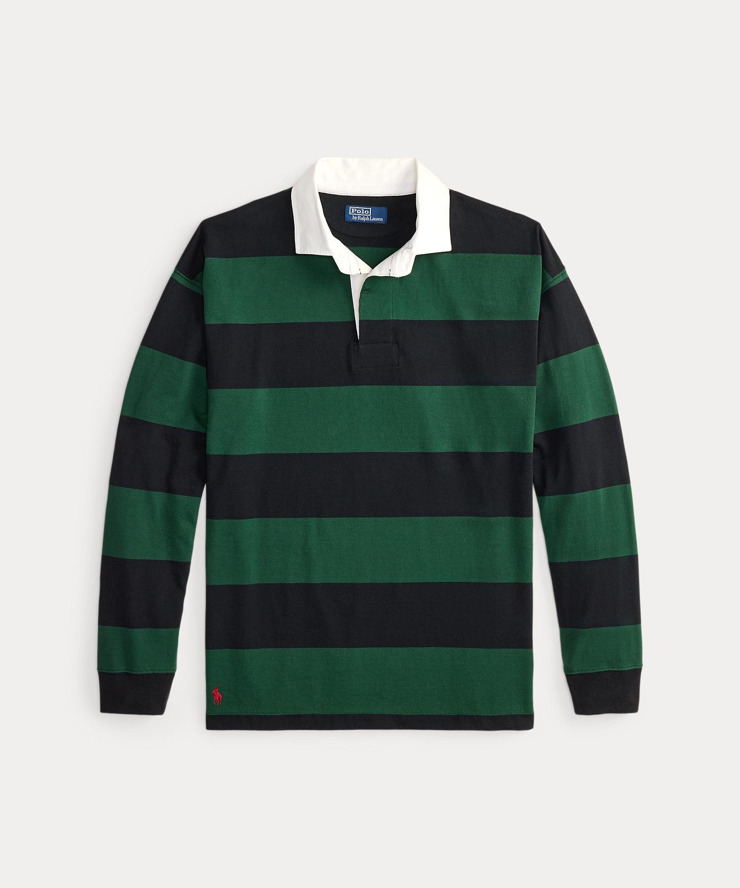 ビッグ フィット ストライプド ジャージー ラグビー シャツ ラルフローレン トップス カットソー・Tシャツ グリーン