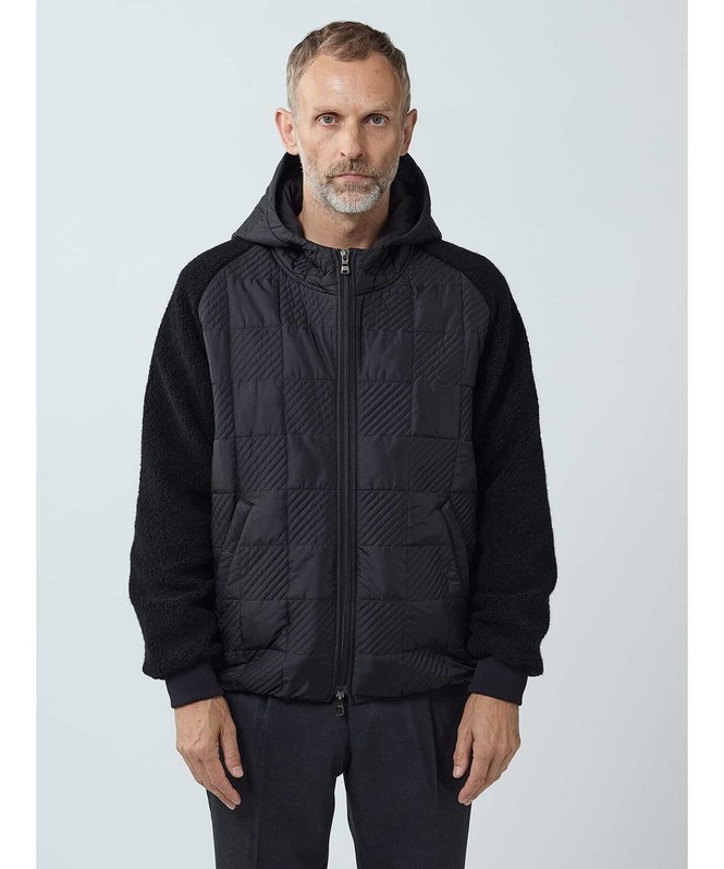 【SALE／50%OFF】Aquascutum MEN Combination Hoodie アクアスキュータム ジャケット・アウター ブルゾン・ジャンパー ブラック【送料無料】