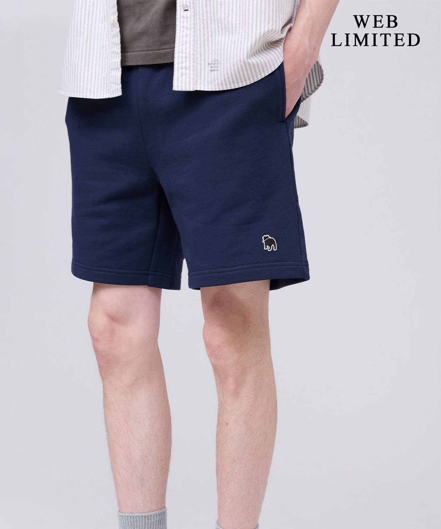 J.PRESS 大人気【WEB限定】バックブル スウェットハーフパンツ ジェイプレス パンツ その他のパンツ ネイビー