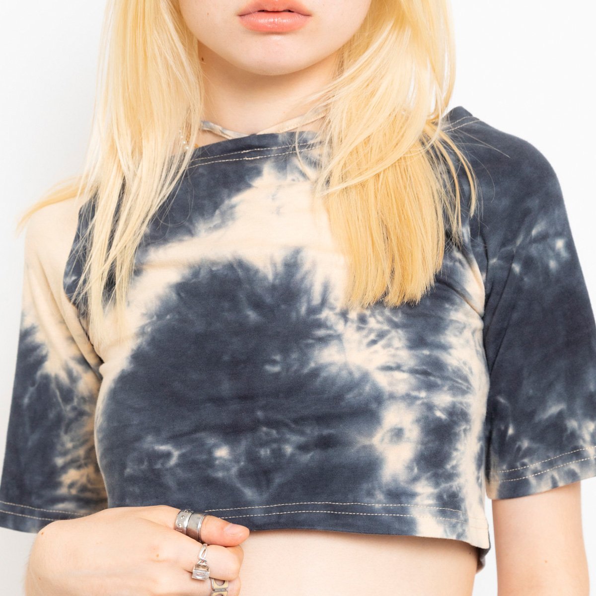 atmos pink atmos pink Halter Neck Tie-dye T-shirt NAVY アトモス トップス カットソー・Tシャツ ネイビー