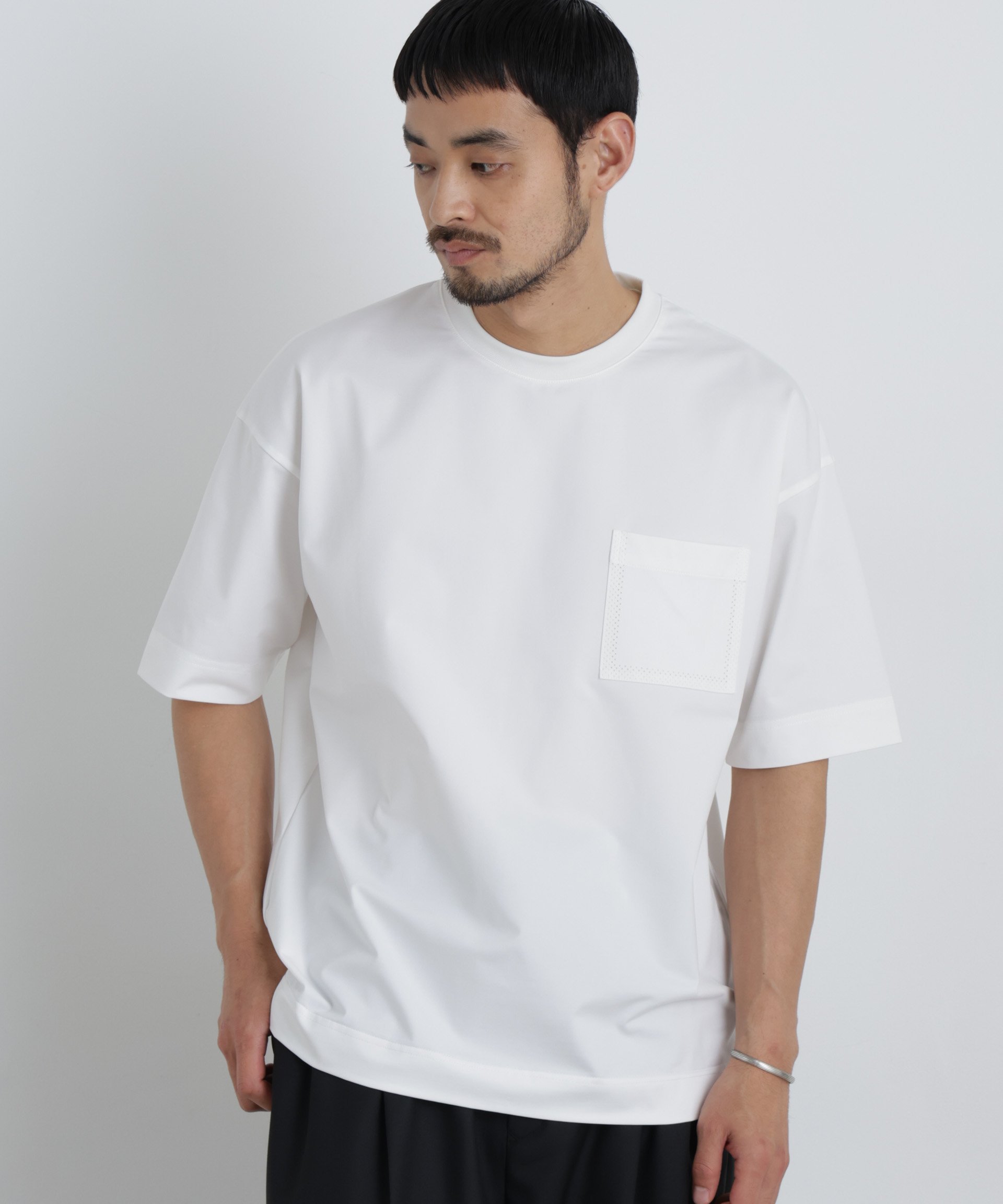 NANO universe テックポケットTシャツ 半袖 ナノユニバース トップス カットソー・Tシャツ ブルー ブラック ホワイト