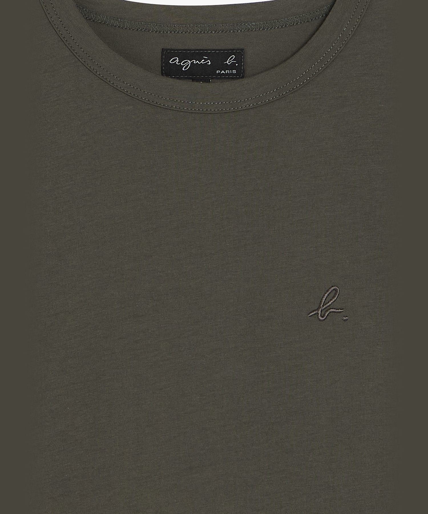 "b" ロゴ 刺繍 コットン 半袖 Tシャツ "b. style" アニエスベー トップス カットソー・Tシャツ カーキグリーン