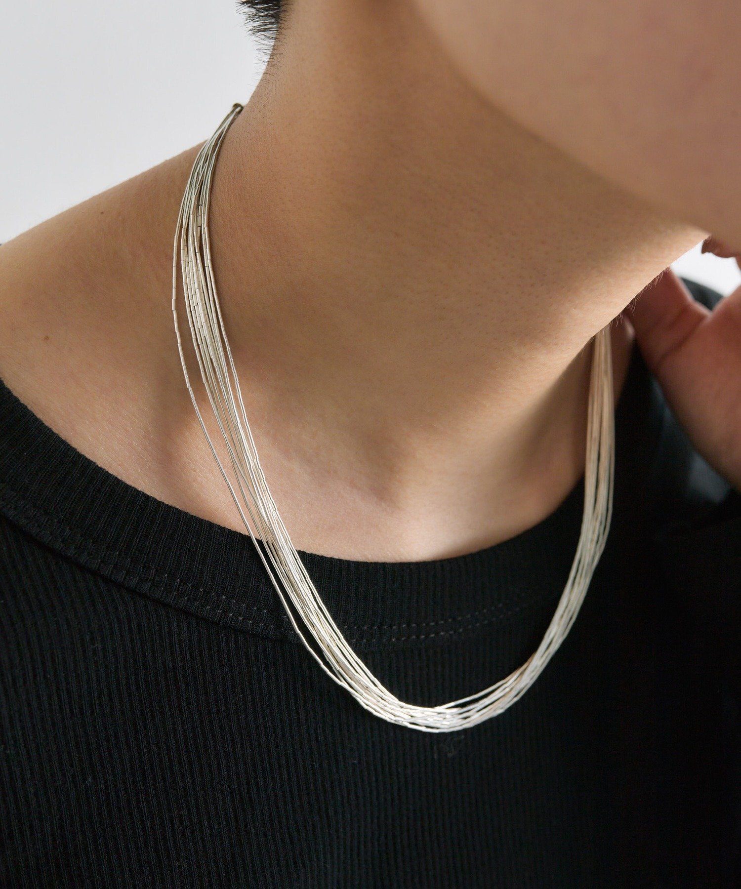 ear PAPILLONNER 《スターリングシルバー使用》リキッドシルバー10×40ショートネックレス イア パピヨネ アクセサリー・腕時計 ネックレス シルバー【送料無料】