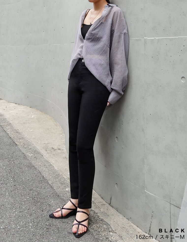 Re:EDIT ウエストシェイプスキニーorフレアパンツ リエディ パンツ スラックス・ドレスパンツ ブラック【送料無料】 stylife-15836848 Rakuten Fashion サンプル画像3