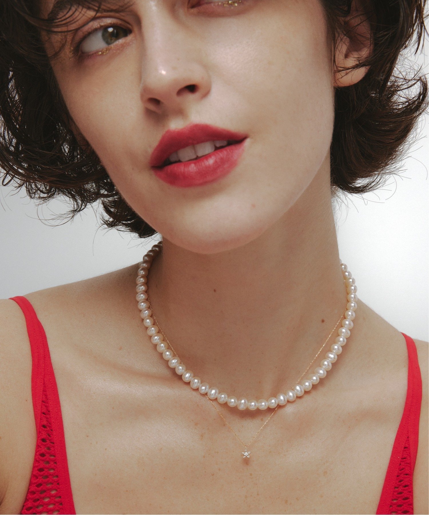 les bon bon les bon bon/ U glow pearl necklace BOB387 セットアップセブン アクセサリー・腕時計 ネックレス ホワイト【送料無料】