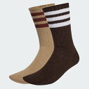 adidas 【公式】アディダス adidas リブ クルーソックス 2足組 アディダス 靴下・レッグウェア 靴下 ブラウン