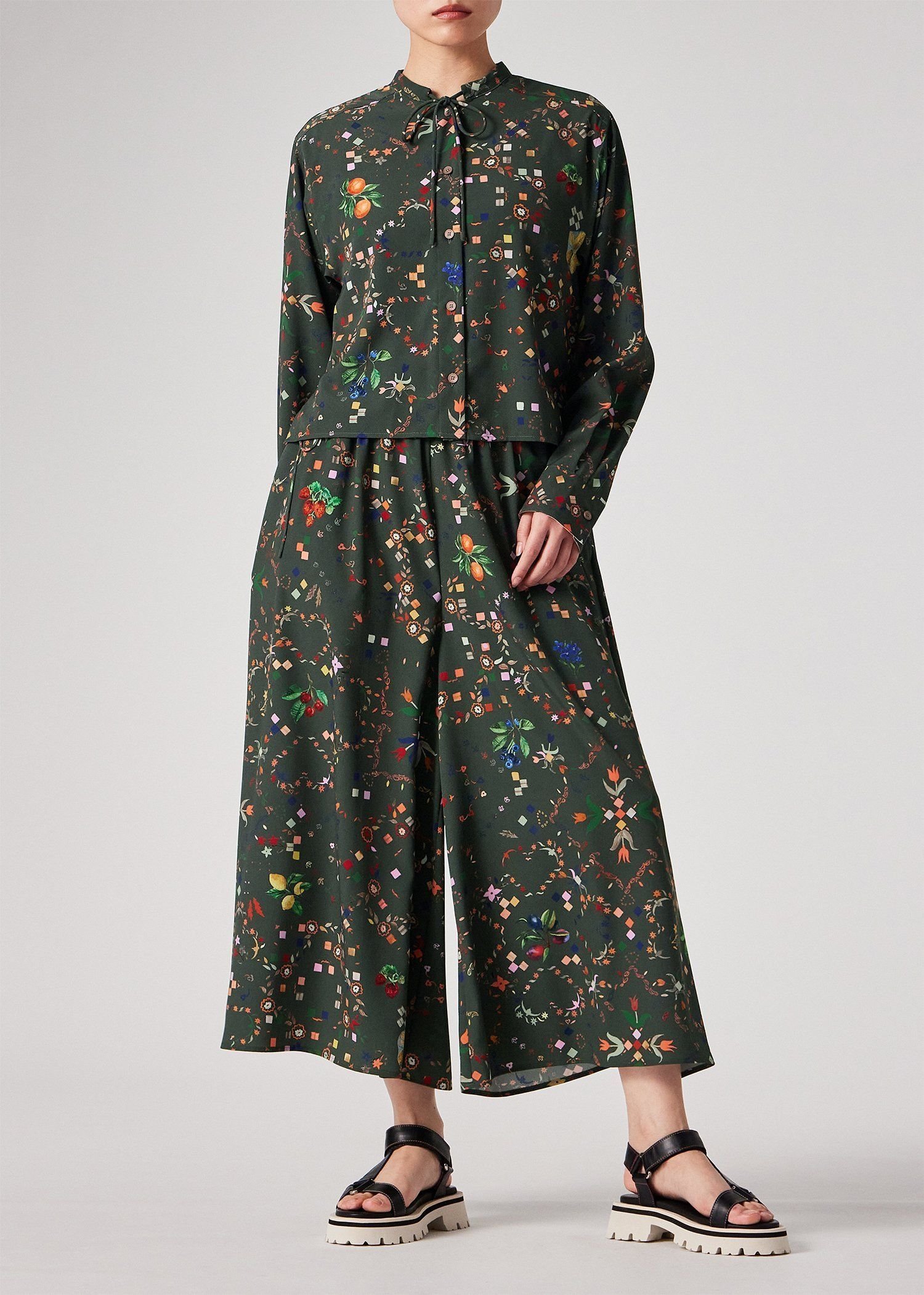 PS Paul Smith ウィメンズ "Keepsake"プリント ブラウス ポール・スミス トップス シャツ・ブラウス ベージュ カーキグリーン【送料無料】