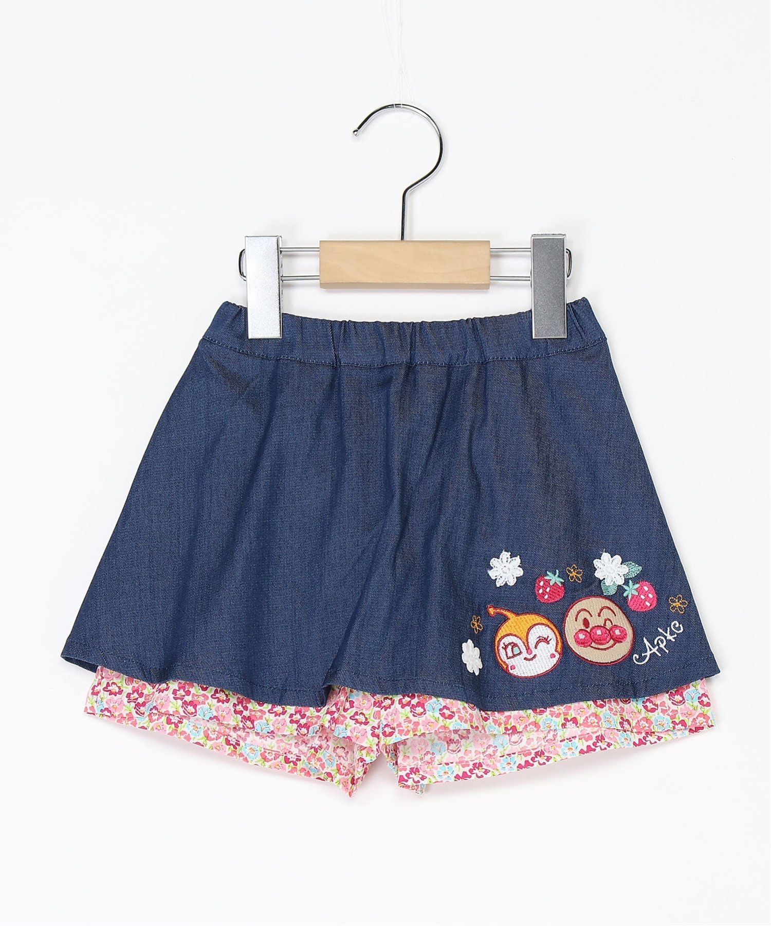 ANPANMAN KIDS COLLECTION APKC/(K)刺繍デニムキュロット アンパンマンキッズコレクション パンツ キュロット ネイビー ブルー【送料無料】 1