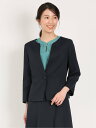 【SALE/50%OFF】m.f.editorial 麻調合繊 キーネック7分袖ジャケット 紺(セットアップ可能) タカキュー スーツ・フォーマル スーツジャケ...