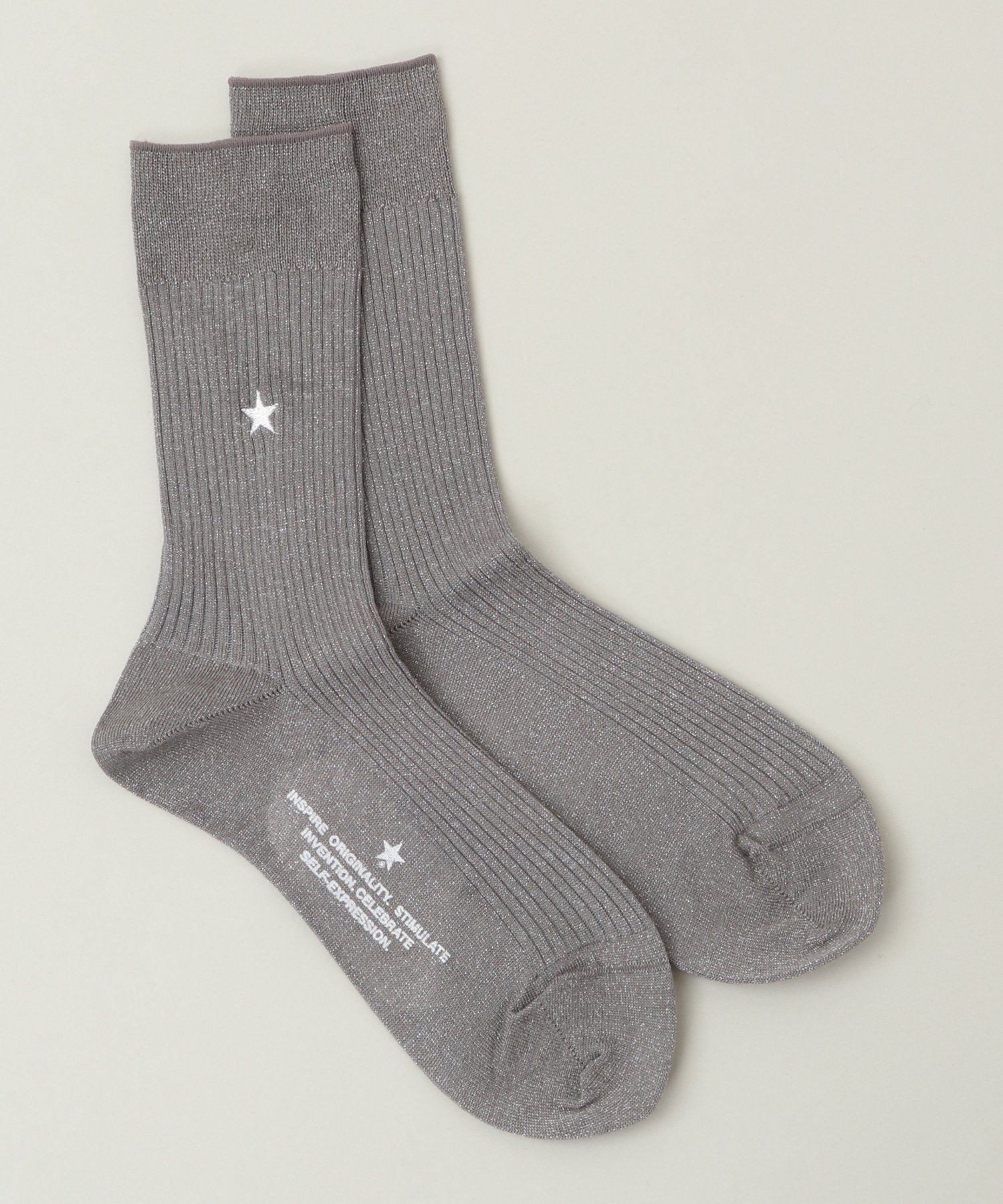 CONVERSE TOKYO WOMEN STAR ★ GLITTER SOX コンバーストウキョウ 靴下・レッグウェア 靴下 グレー ブラック