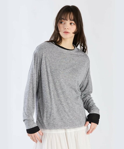 To b. by agnes b. WX48 TS シアーボーイズロングTシャツ アニエスベー トップス カットソー・Tシャツ グレー【送料無料】 To b. by agnes b. WX48 TS シアーボーイズロングTシャツ アニエスベー トップス カットソー・Tシャツ グレー【送料無料】