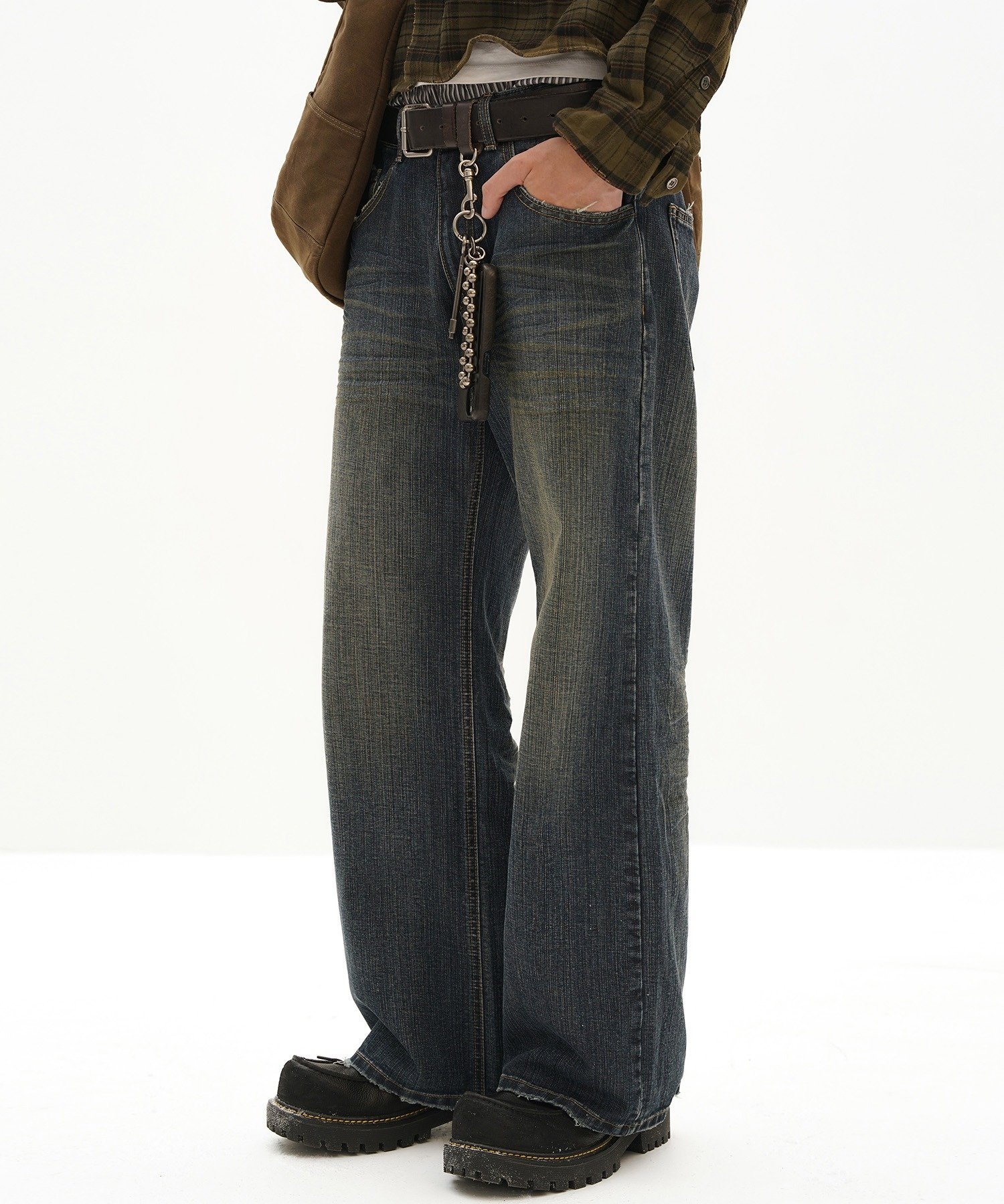 【SALE／40%OFF】MASONPRINCE ストレート ヴィンテージ加工 ローライズ デニムパンツ NZK6221【MASONPRINCE】 チュクラ パンツ ジーンズ・デニムパンツ ブルー【送料無料】