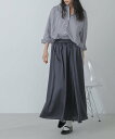 【SALE/60%OFF】NANO universe サテンギャザースカート(セットアップ可) ナノユニバース スカート ミディアムスカート オレンジ グレー