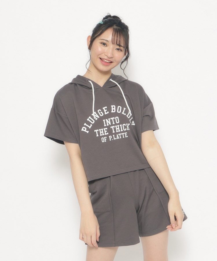 PINK-latte 【吸水速乾・2点SET】定番人気フードSETUP ピンク ラテ ワンピース・ドレス その他のワンピース・ドレス グレー ブラック ネイビーのサムネイル