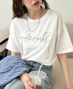 Discoat リボンロゴTシャツ ディスコート トップス カットソー・Tシャツ ホワイト グレー【送料無料】