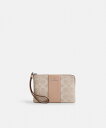 【SALE/62%OFF】COACH OUTLET 【公式】コーナー ジップ リストレット・シグネチャー キャンバス・ストライプ コーチ アウトレット 財布・ポーチ・ケース ポーチ ベージュ【送料無料】(4)