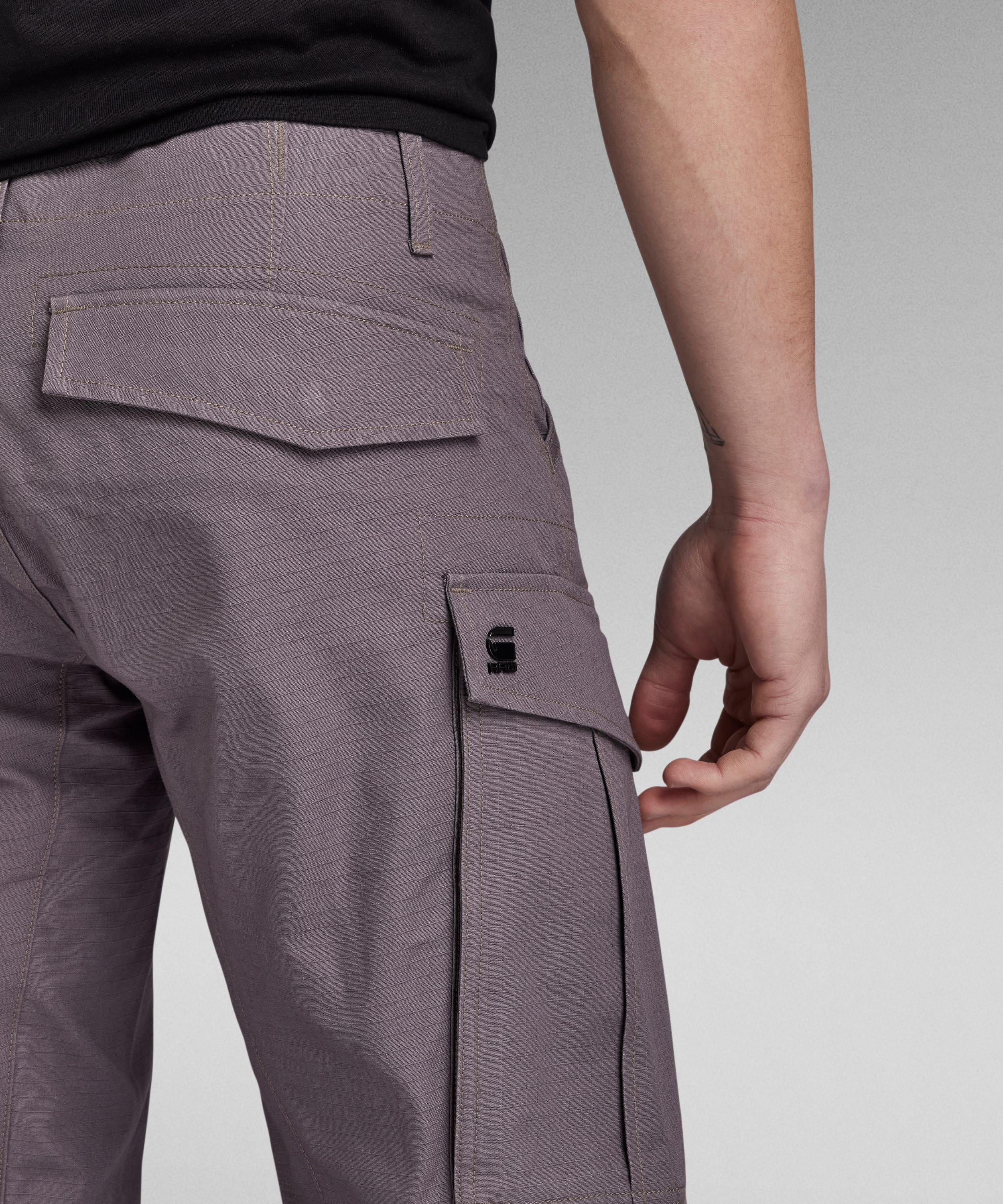 【公式ショップ】ROVIC ZIP 3D REGULAR TAPERED PANTS/立体裁断レギュラーテーパードカーゴパンツ ジースターロゥ パンツ カーゴパンツ グレー