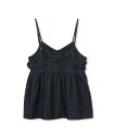【SALE/50%OFF】VICKY 【ENIM BY VICKY】デニムフリルキャミソール《手洗い可能》 ビッキー トップス シャツ・ブラウス ネイビー ブラック